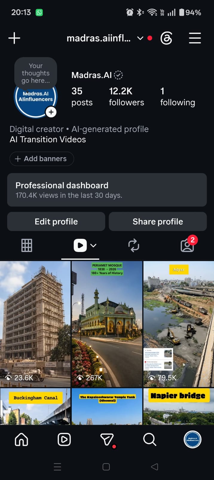 Madras AI content grid